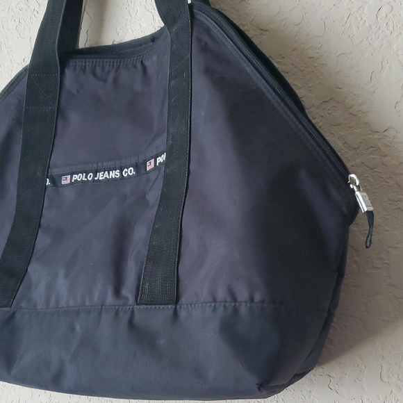 Y2K VTG Black Polo Jeans Co. nylon bag - Picture 6 of 9